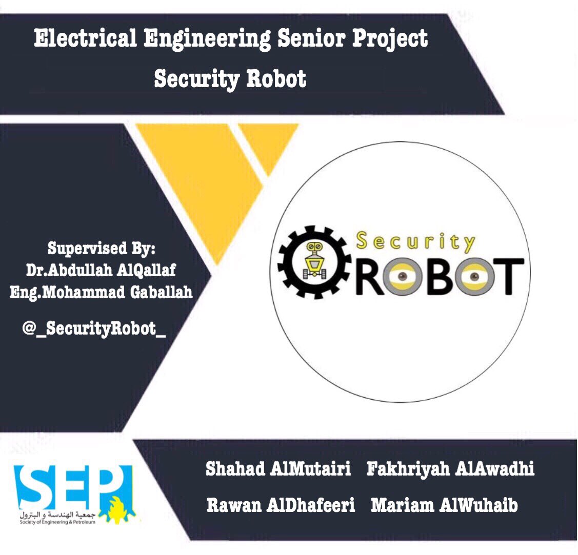 SEP_ku's tweet photo. Follow &amp; Support Electrical Engineering Senior Project:

@_SecurityRobot_ 

 #SEP_EE https://t.co/v6RWoJT46U