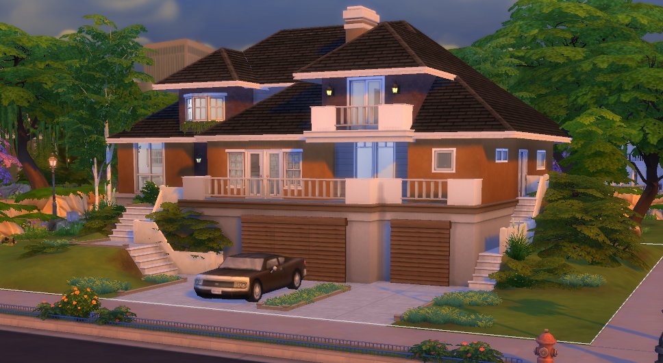 VONJEFF2's tweet photo. I've been longing to build a house like this in the Sims 4 and was finally able to do it! Thanks to the terrain tools! Check out this Hill Estate already up in the gallery! #ShowUsYourBuilds #TheSims @SimGuruKate https://t.co/OnB1CwTE0y