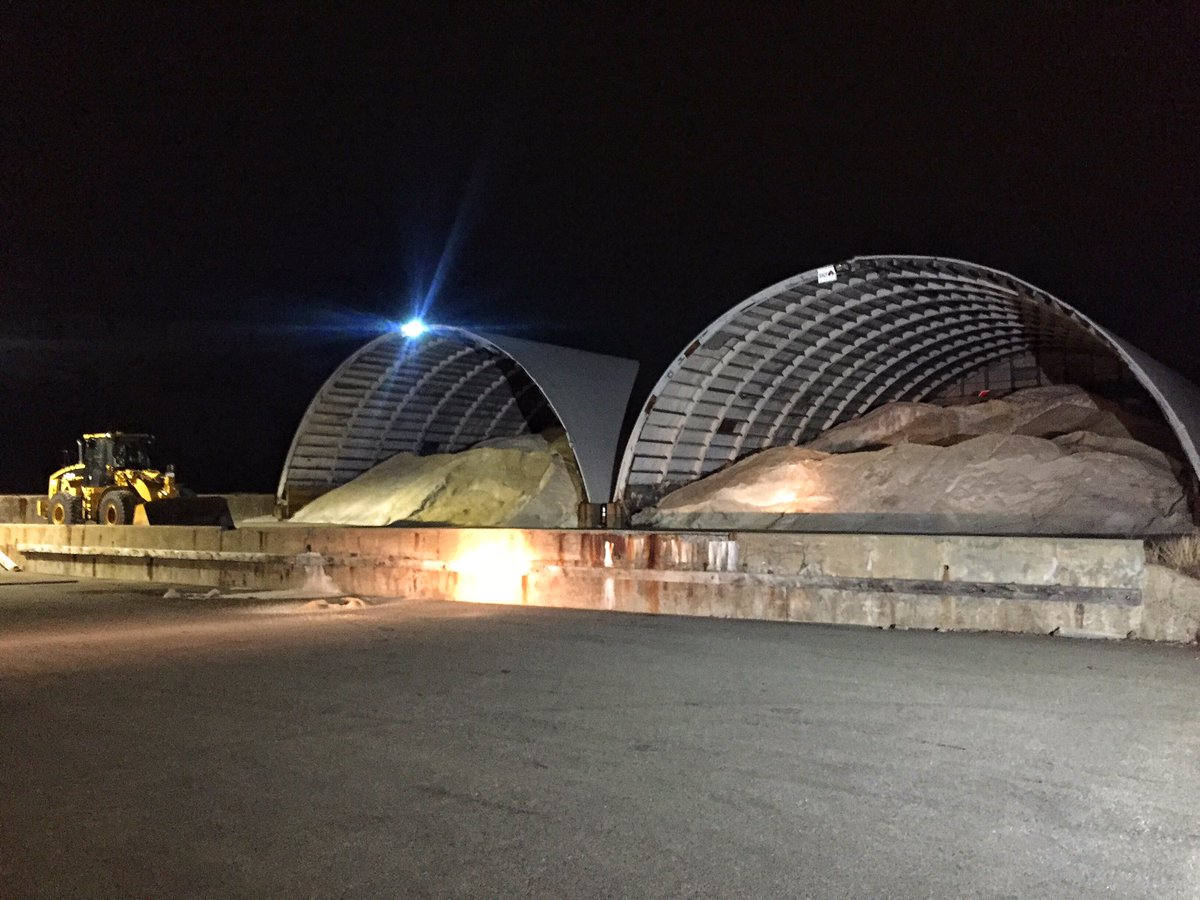 KimLucey's tweet photo. First salt pile shot of the season! How many more will there be? ⛄️ #reportersalmanac #winterpredictions https://t.co/mceXqUF2rL