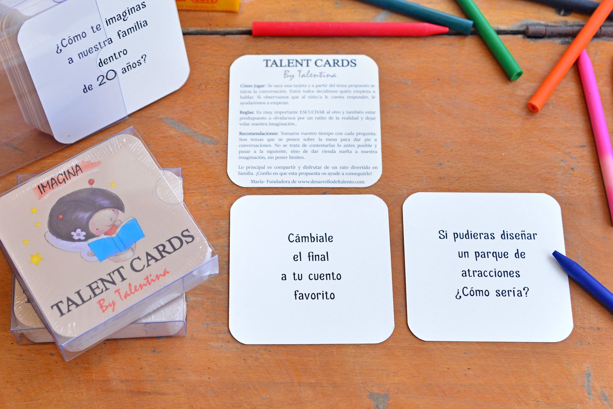 ¡Estamos de estreno! Hoy presenta #Talentina sus #TalentCards. Un #juego para mejorar la #comunicación en casa, desarrollar la #inteligenciaemocional y potenciar la #imaginación en #familia. Más info en desarrollodeltalento.com/2018/talent-ca… … #creatividad #valores