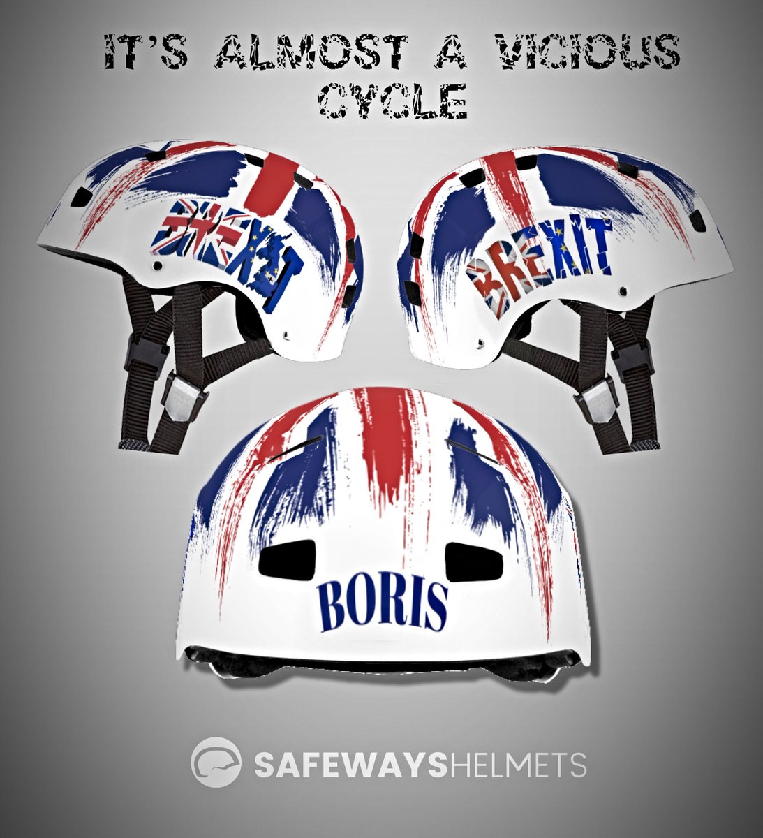 SafewaysHelmets's tweet photo. @BorisJohnson banned from cycling due to security concerns? We've got news for you! #Brexit #BrexitDeal @Independent #designyourhelmet #designhelmet #London https://t.co/VAinkH49MG https://t.co/nCs5zDtvyZ