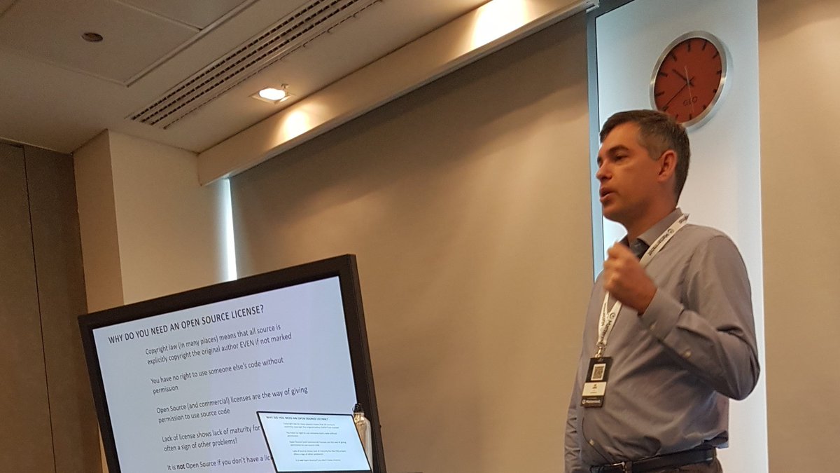 KatNovakovic's tweet photo. Everyone talks about #OpenSource, but if something #restricts #use (eg not for #commercial use), it's not really Open Source. @jeffluszcz @flexera @OSStrategy @FinosFoundation #OSSF2018 #LicenseCompliance #legal #fintech https://t.co/8KGVZMkECK