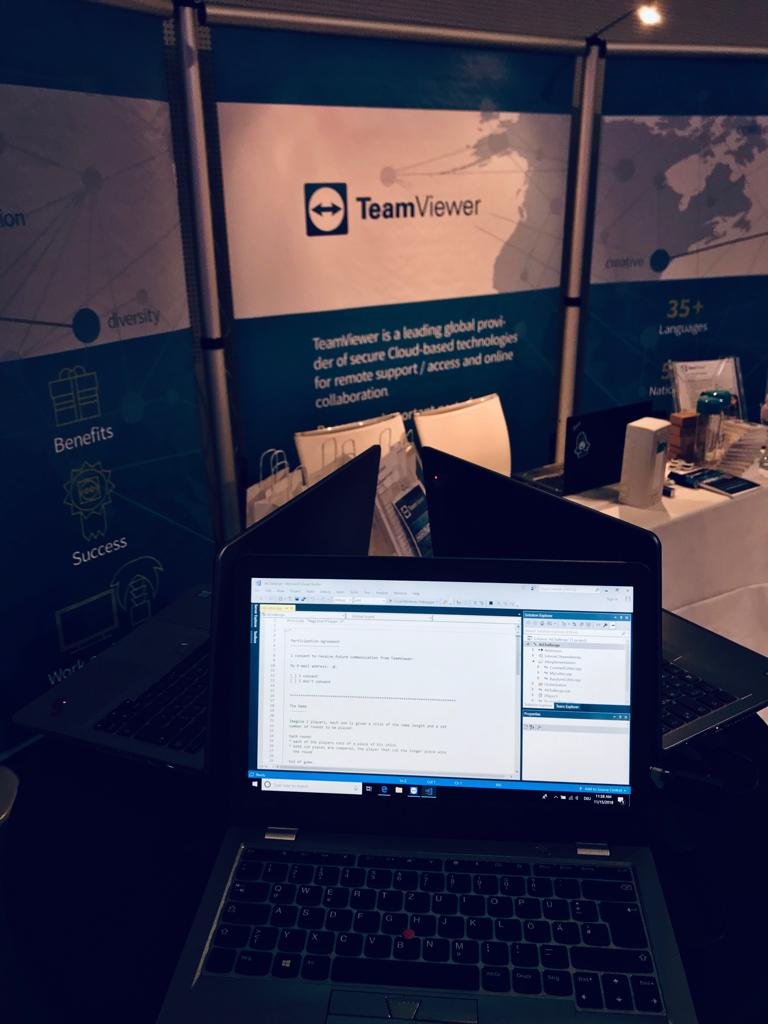 AlicjaCopija's tweet photo. Are you at @meetingcpp? Come by @TeamViewer booth and play with us! #games #conference #meetingcpp #berlin #cplusplus https://t.co/ViPUhgyu01