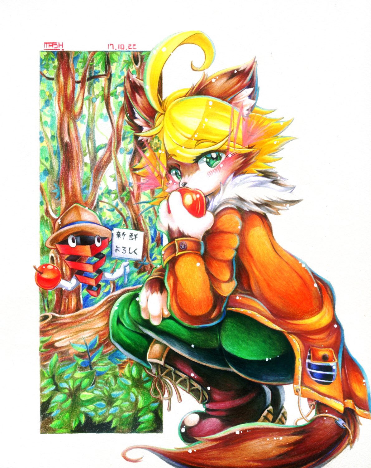 Mash ケモノ系キャラクターメインに色鉛筆画や色鉛筆 デジタルで描いていて たまにデジタルオンリーで画風を変えてみたりする時があり たまにスプラ2でガチホコブキトップになる人です 私を布教して T Co 5qjjycbfqi Twitter