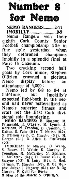 nemo_archive's tweet photo. #onthisday Sunday, 15 November 1987 at Pairc Ui Chaoimh
Cork Senior Football Championship Final
Nemo Rangers 2-11 v Imokilly 0-9
Referee: Donie Casey (Ballyclough)
#nemorangers #CorkGAA #31YearsAgo https://t.co/yYwIFkr8ZO