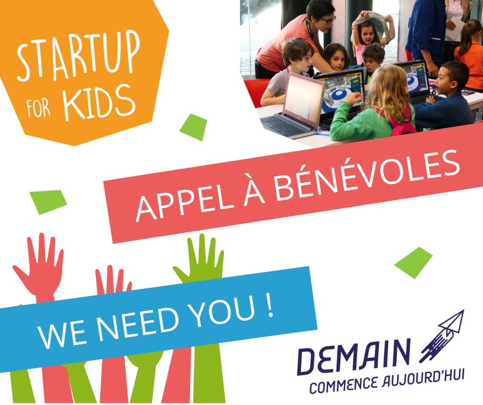 StartupForKids's tweet photo. #WENEEDYOU ! Startup For Kids organise plusieurs événements du 22 au 26/11.  Vous souhaitez vous investir dans notre projet, et contribuer au succès de nos événements ? Rejoignez l'aventure en devenant #benevole !👊 De nombreuses missions sont proposées 👉https://t.co/nX9ttifE0s https://t.co/mk33xVs1uD