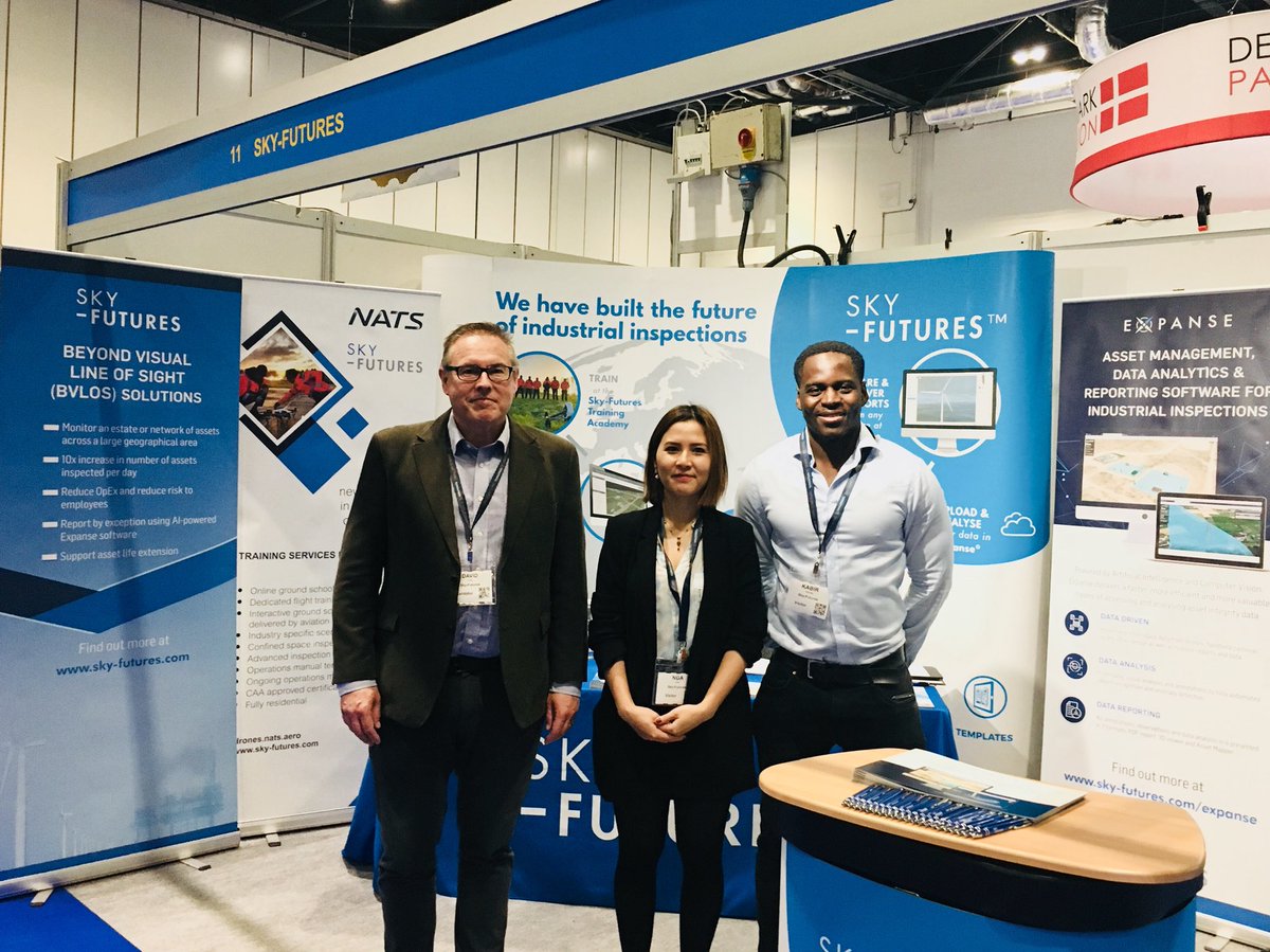 SkyFutures's tweet photo. Day 2 at the @totalunmanned Commercial #UAV show. Come visit us at stand #11 &amp; see how our #AI -powered Asset Management, Data Analytics &amp; Reporting Expanse #software is helping clients automate their industrial inspections workflow #UAVshow https://t.co/5RJXSiMOhn