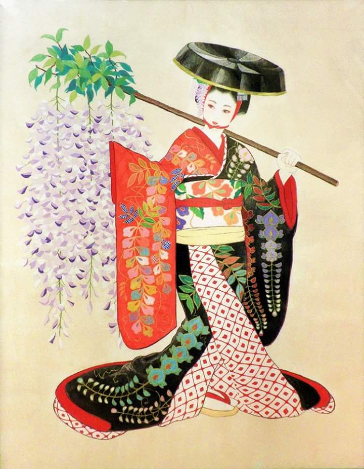 着物を纏う女性の美を日本画で表現しています🌸 #着物の日 #きものの日