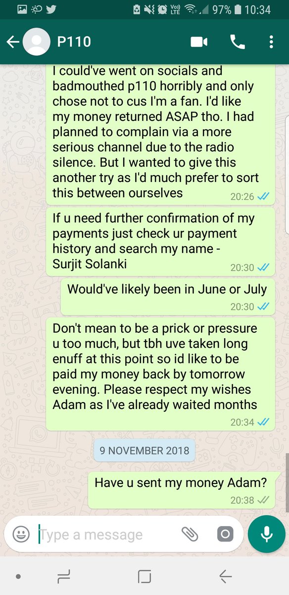 SoLekky's tweet image. #p110 is moving like #FraudBae 🤷🏾‍♂️ Been a huge @p110media fan for the longest. Paid them for a #1take all the way back in July. Once I paid Adam ud fink I told him im pregnant da way I couldn't contact him. I was then promised a refund which I still havent received. #badbusiness