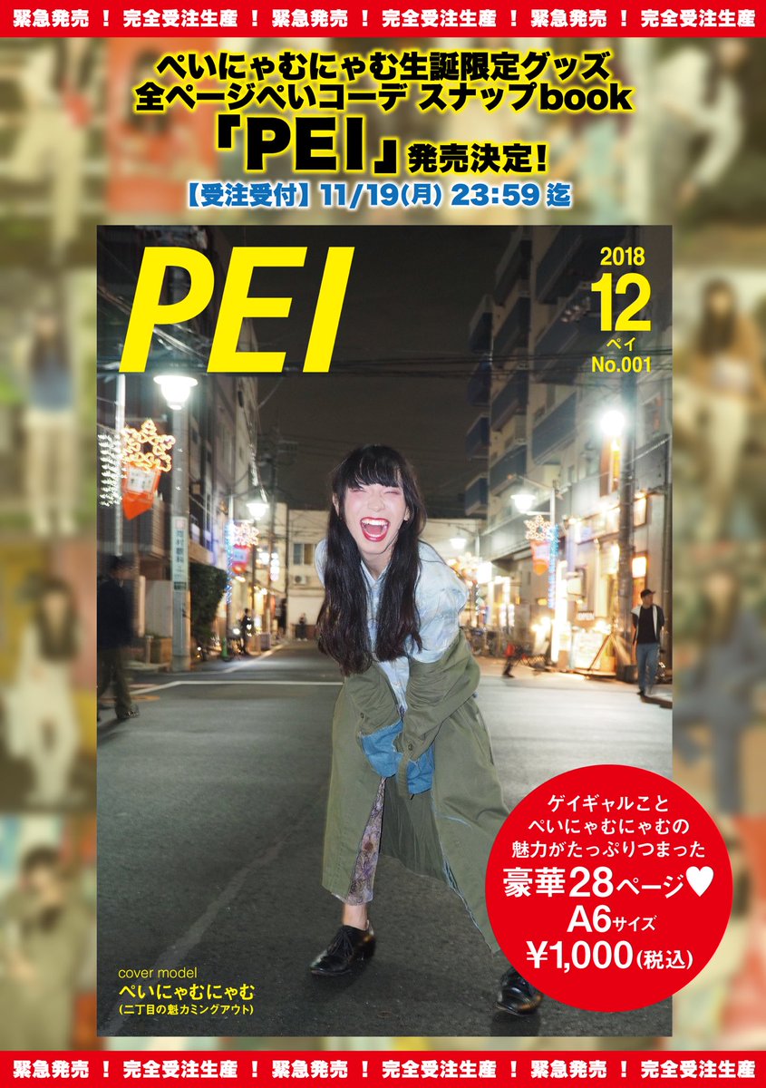 速報】 ぺいにゃむにゃむコーデBOOK その名も『PEI』発売決定！ 完全