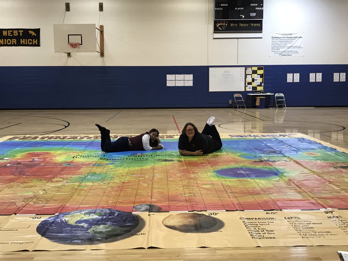 STEMisMyFuture's tweet photo. Great #GISday! #WMSSTEMGJ celebrated by going to Mars!! Huge thx to @ShareSpaceOrg and @TheRealBuzz !!! MESA’s Martian Mission later this year!! #GiantMaps #STEMisMyFuture #GJSpaceLadies #GYATM @NatGeoEducation @MarsInsight @100Kin10 @SpaceFoundation @josephkerski @COSciTeachers https://t.co/cZRmgqnb4y