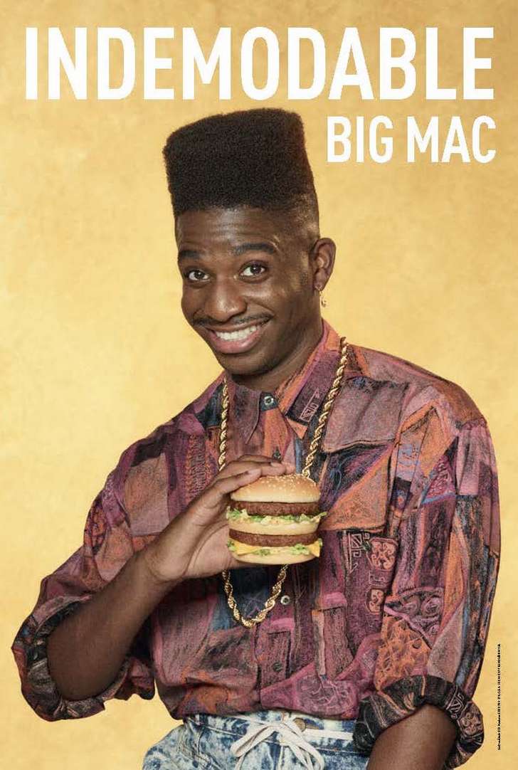 _JeanCome_'s tweet image. Pour l'anniversaire des 50 ans du #BigMac50 , @McDonalds fait appelle à @TBWA_PARIS pour une campagne parfaite de 5 visuels illustrants chaque dizaine (60s, 70s, 80s, 90s, 20s), sans se moquer, accompagnée d'un filtre sur @facebook &amp;amp; @Snapchat pour voir à quoi on aurait ressemblé