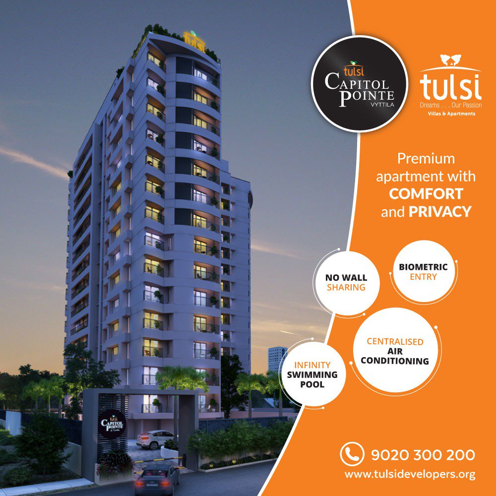 TulsiDevelopers's tweet photo. Live Where the City Never Sleeps... Ultra Luxury Apartments @ Vyttila, Near Goldsouk, Kochi
https://t.co/emLbJcSj3M #UltraLuxuryApartmentsinKochi #LuxuryApartmentsInVytilla #FlatsinKochi #TulsiDevelopers https://t.co/MeeV7s1qpu