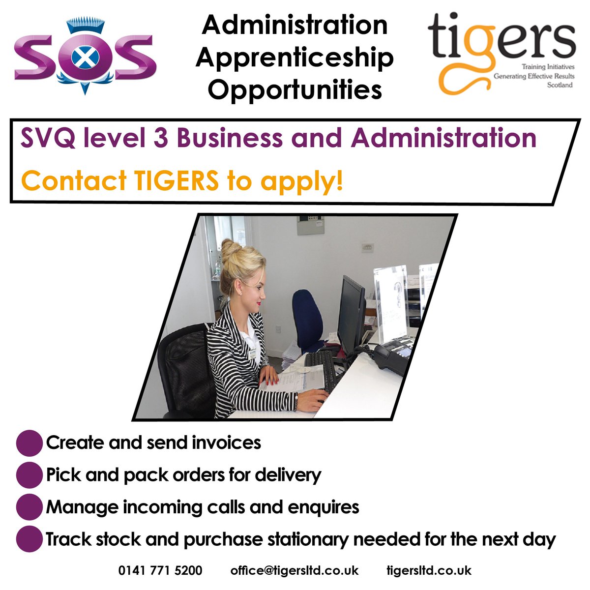 TIGERS_UK's tweet photo. Do you want to work at the heart of a business? Strachan Office Supplies have #ModernApprenticeship opportunities available within their #AdministrationTeam. Choose to earn, choose to learn, choose a Modern Apprenticeship https://t.co/sePyMNn1xP https://t.co/3DG8Aq1OIr