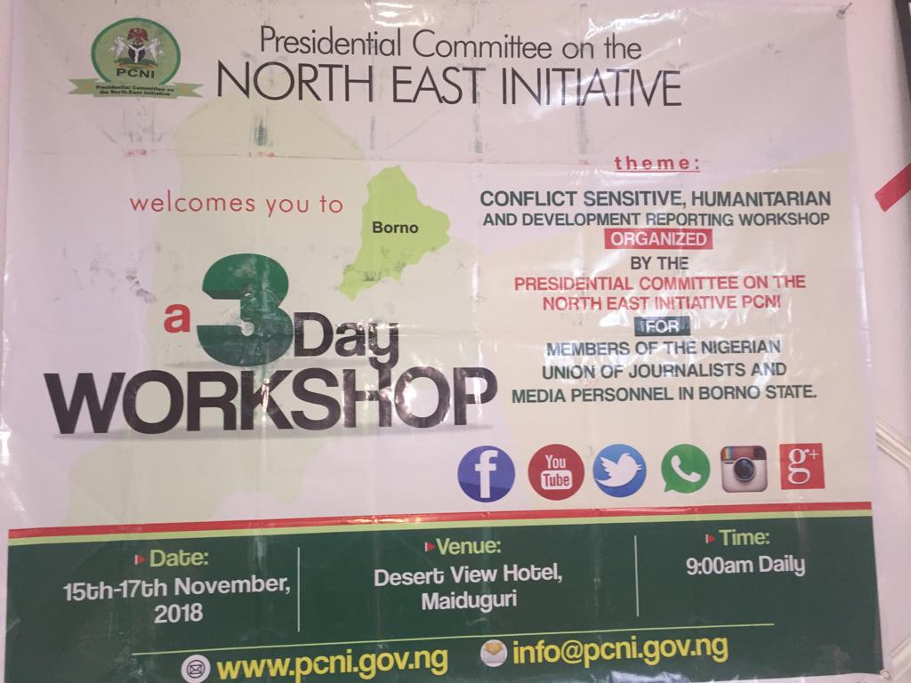 Sophyemman's tweet photo. @pcni organises refresher workshop for NUJ Journalist on conflict sensitive, humanitarian   and development  reporting in Borno State.@alkayy https://t.co/kZFdvUzKME