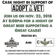 themix967's tweet photo. Support a great cause while enjoying some awesome hometown brew! @WalkervilleBrew will be brewing a small batch of beer &amp; all proceeds will be going to Adopt-a-Vet to help them help local Veterans!
NOV 23 - 8pm
more info here: https://t.co/E2UUuVwImq   
Instagram: adoptavet https://t.co/Qj3ATgDYVu