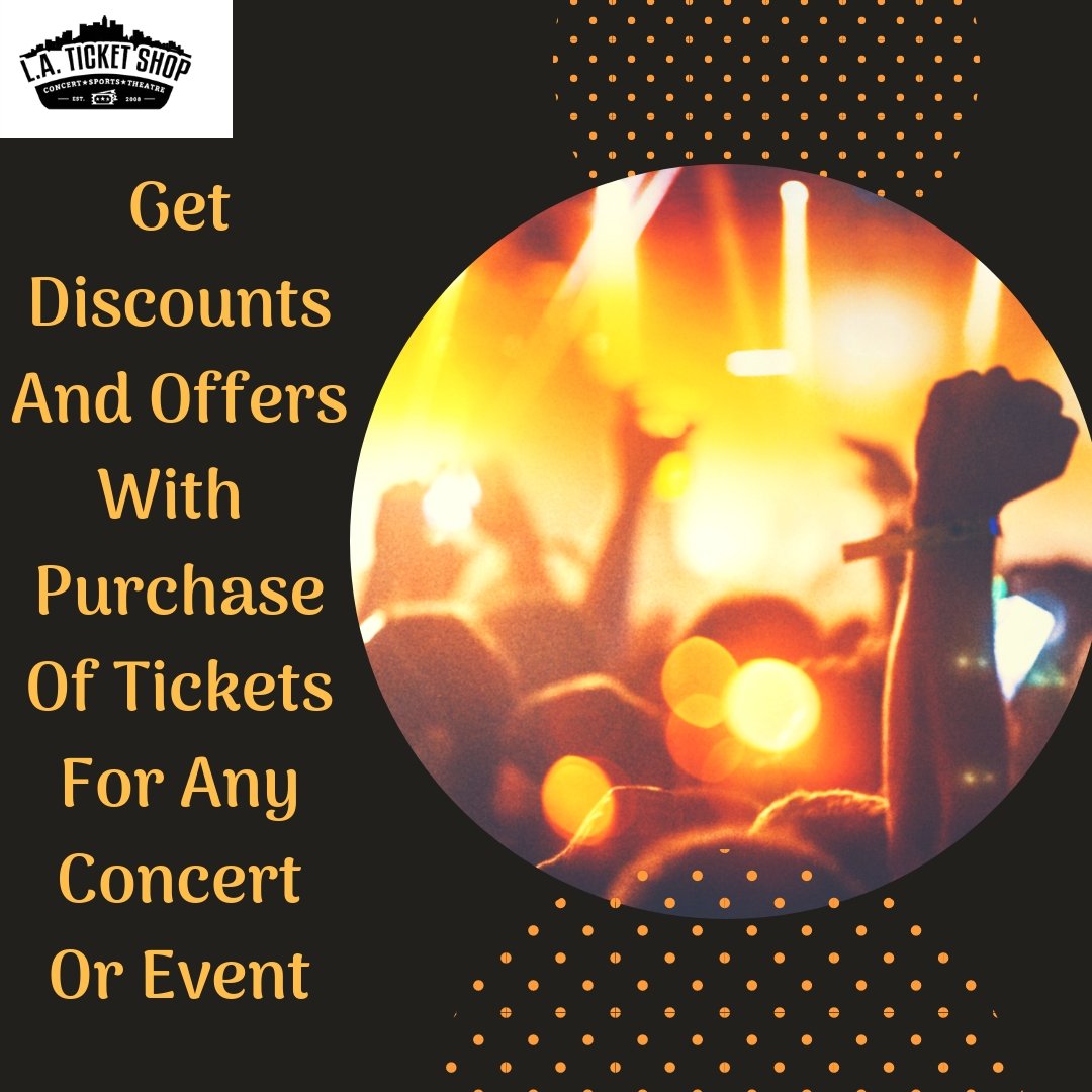 LATicketShop's tweet photo. At #LATicketShop, you can get great number of discounts and offers with your purchase of #tickets for any #concert or #event. With us you get the most affordable tickets. Get your tickets today from https://t.co/PbcHldfgk6
#Dodgers #Pantagestheatre #Staplescenter #Brunomars https://t.co/ptYje4KnIZ
