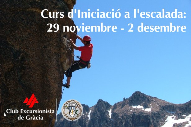 cegraciacat's tweet photo. NOU Curs d'Iniciació a l'escalada del 29 de novembre al 2 de desembre de 2018. Més informació: https://t.co/xot5QjMVKI #cegGEDE #cegescalada https://t.co/WvMdQ0PG7m