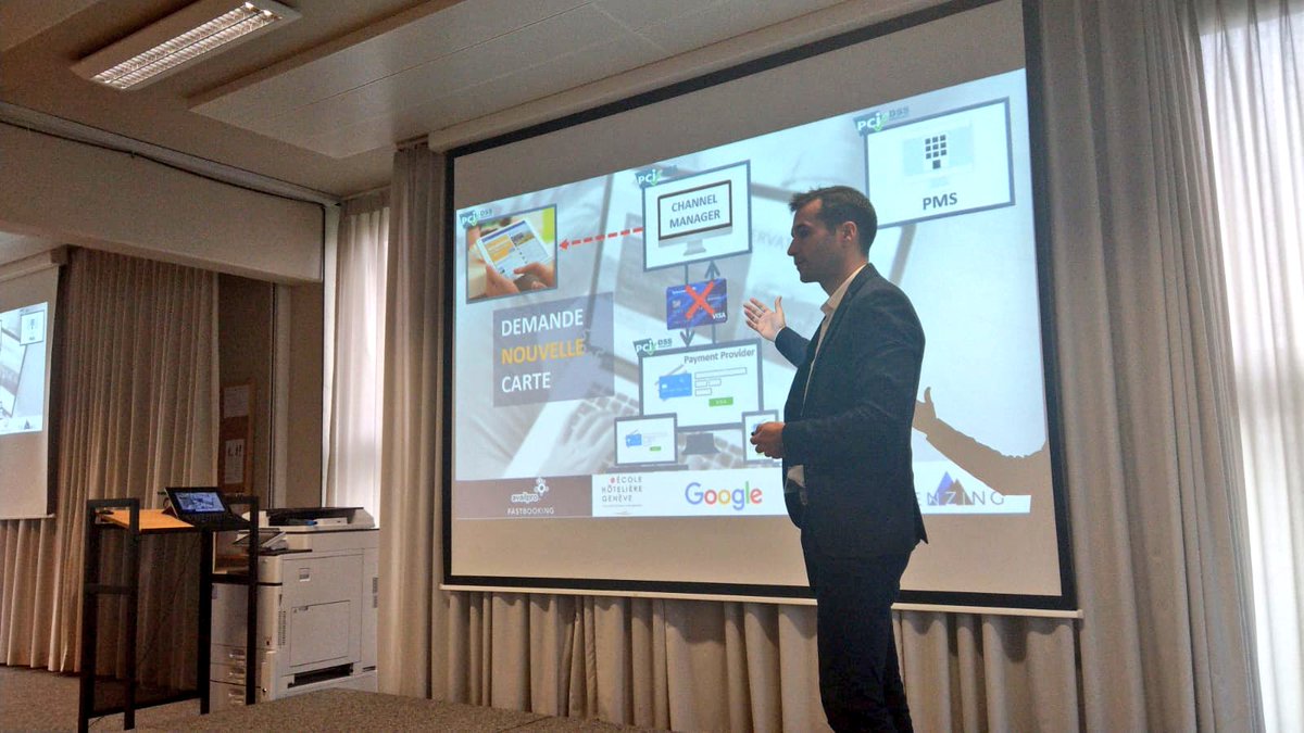 Availpro's tweet photo. #Direct #HotelDigitalLab à Genève >>> « Il est très important d'avoir un parcours de paiement souple : les millenials, par exemple, quittent les parcours rapidement quand cela bloque" - @AvailproJulien https://t.co/E6FLdI8Gex