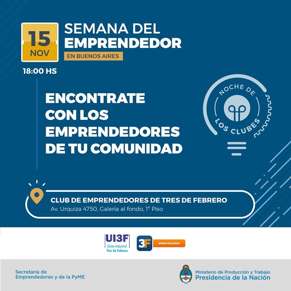 UI3FJovenes's tweet photo. 🗣️ Hoy en el Club de Emprendedores de Tres de Febrero #LaSemanadelEmprendedor #UI3FJoven @UI3Foficial #UI3FPresente https://t.co/OwmAkQ5maE