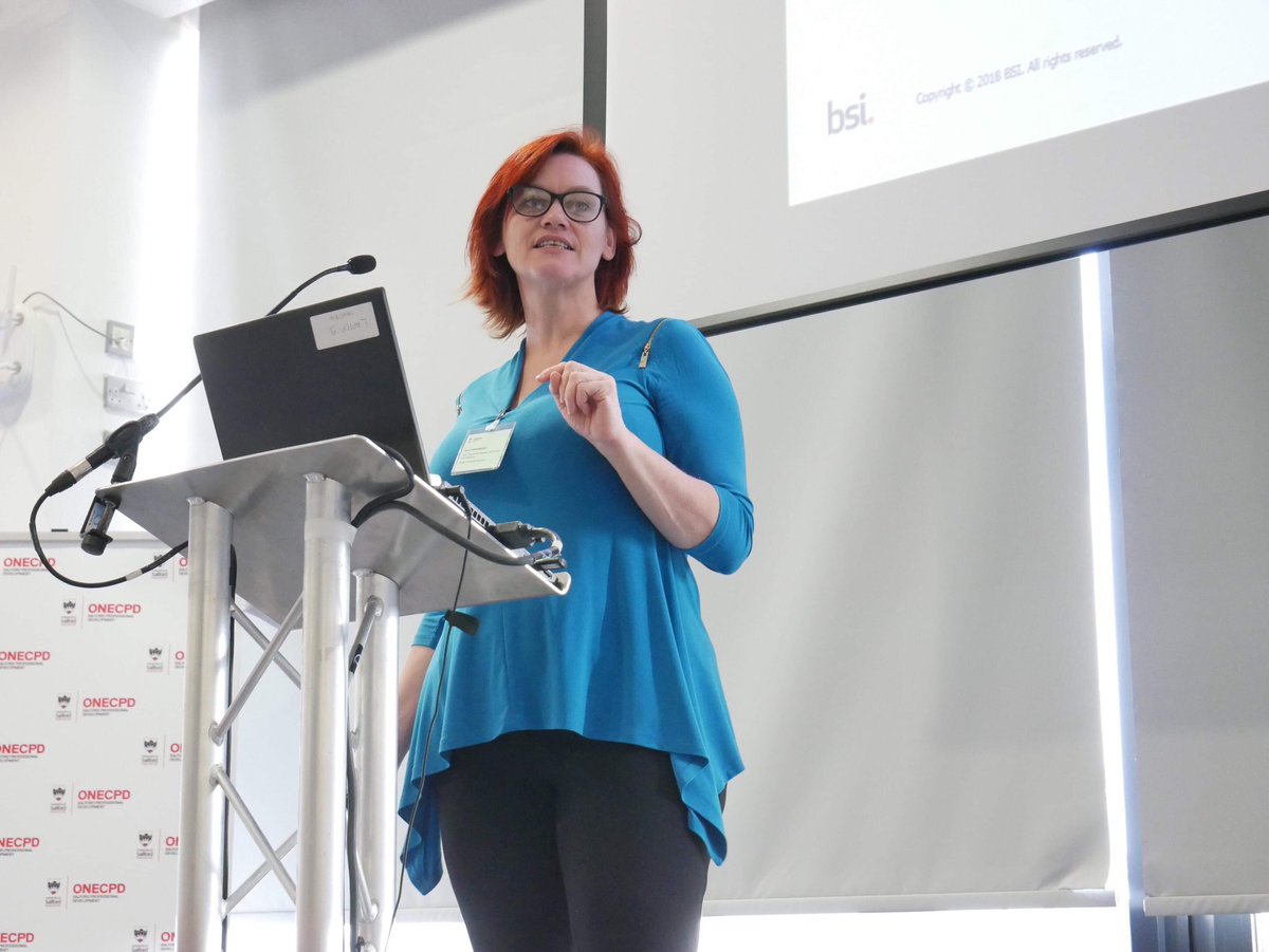 C_Reynolds91's tweet photo. Sally Swingewood, lead programme manager, @BSI_UK How ISO45001 impact the #HealthandSafety profession #HealthandSafetyConf #ONECPD @SalfordUni_SPD @ProfPankhurst @PaulJamesBolton @dannymclarke How does create success? #leadership #collaboration #workerinvolvement https://t.co/wuXsPPIajV