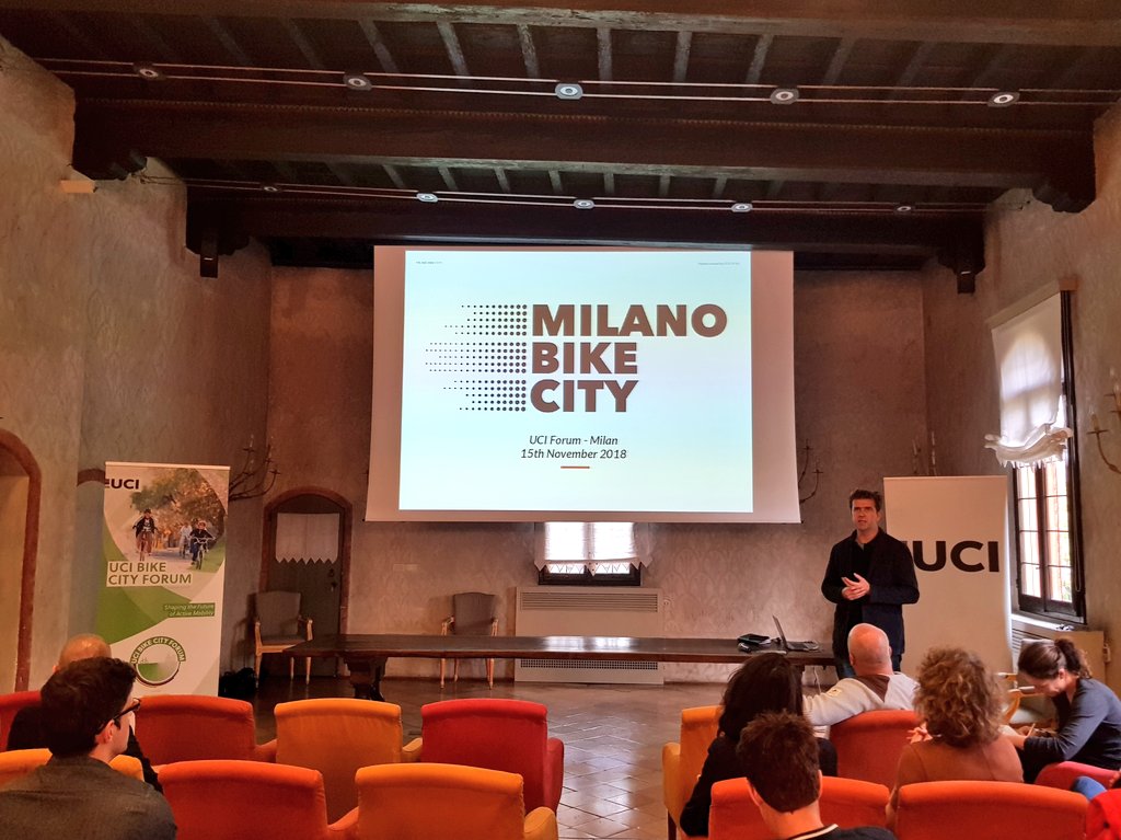 cycling's tweet photo. At #UCIForum in Milan ๐ฎ๐น - the story of #MilanoBikeCity cycling festival is being told! https://t.co/yHdgFqr0zT