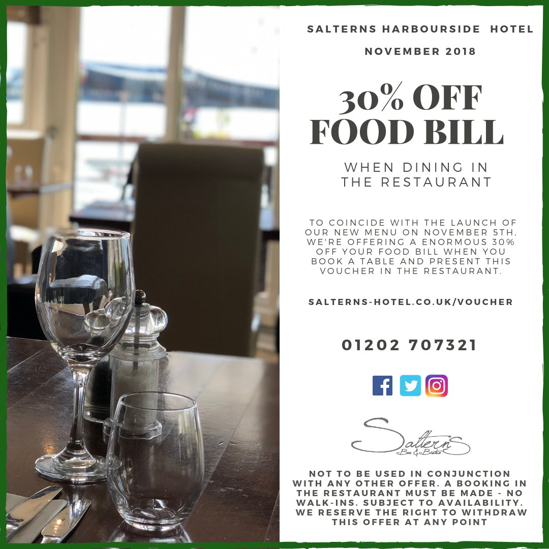 HotelPoole's tweet photo. Just over 2 weeks left to use this month's voucher - 30% off your food bill in the Restaurant!

Head over to https://t.co/jjG7TinTuZ and sign up to receive the voucher and book your table. https://t.co/gtcFY1imUy