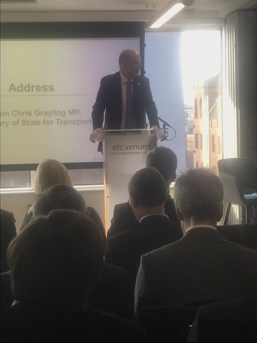 TransportTimes's tweet photo. In his address Transport Secretary Chris Grayling starts by reiterating @transportgovuk’s commitment to the North #nets18 https://t.co/fHeK8EBaum