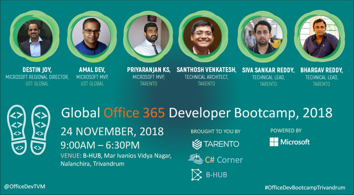 OfficeDevTVM's tweet photo. #O365DeveloperBootcamp #GlobalBootCamp #OfficeDev #Office365 #SharePoint #Microsoft #Azure #Tarento #Trivandrum #Kerala https://t.co/2R9j07ss79