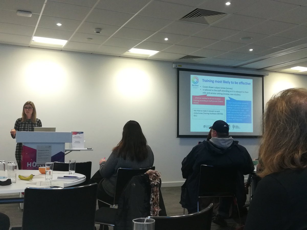 MTB_Research's tweet photo. @clairesurr from discussing what works in dementia training and education at the @LypftResearch Forum. Face to face, interactive training, tailored to the service setting works best! https://t.co/36rA6bLSjV