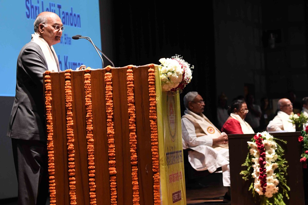 rashtrapatibhvn's tweet photo. #PresidentKovind addresses the 8th convocation of NIT Patna; says it is crucial to increase the participation of women in technology and scientific institutions across India https://t.co/kKQNZkkL00