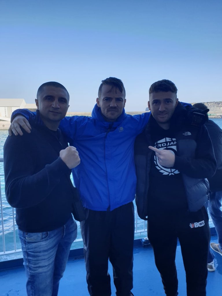 BCB_Boxing's tweet photo. 🇪🇸 | Bilbao Bound! The team are set to dock in Bilbao shortly ahead of Saturday’s European Title - Kerman Lejarraga vs. Frankie Gavin #AndNew

@frankiegavin1 @LejarragaKerman @MGZ_Promotions @boxingPaulmanns https://t.co/fw7CcOEVik