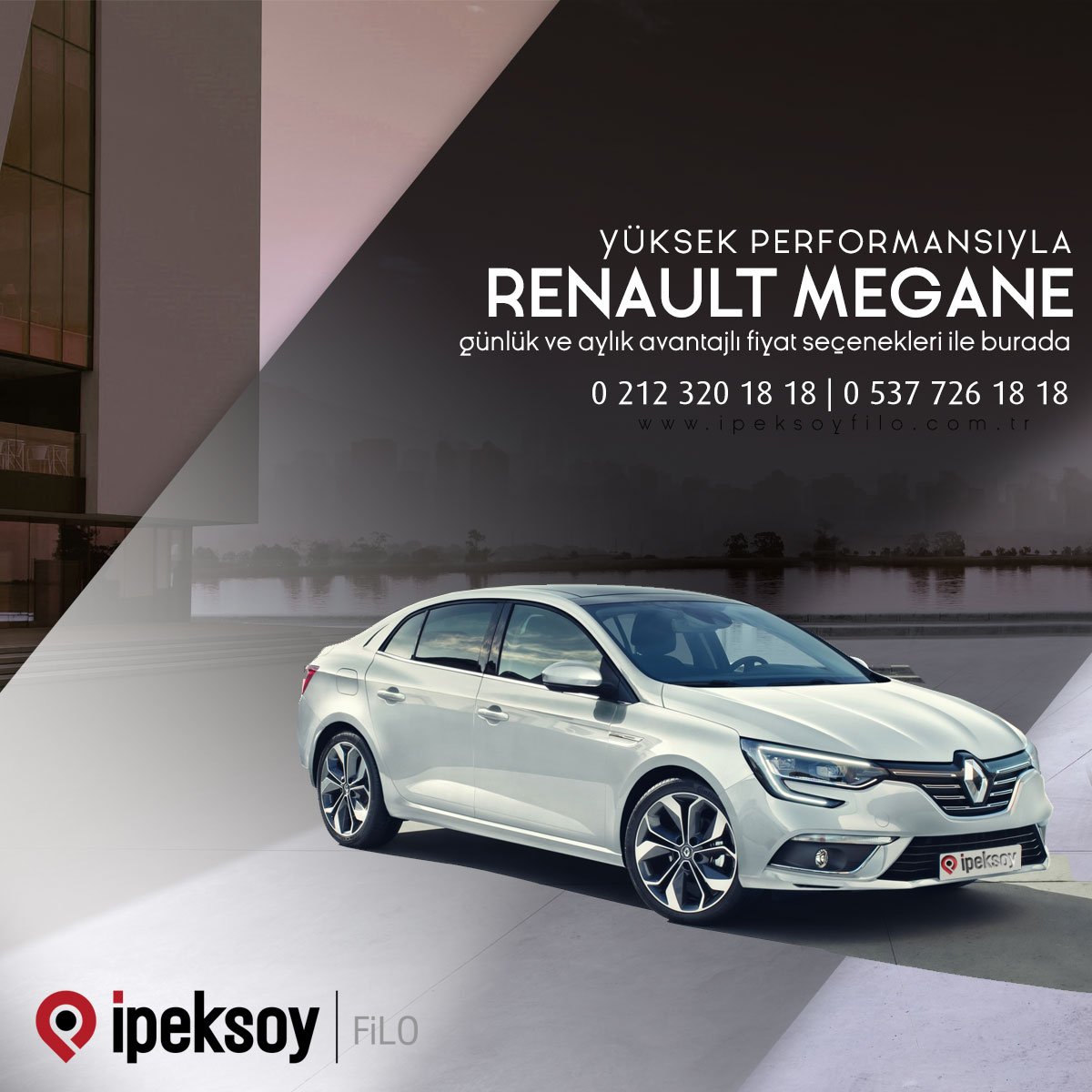 Renault Megane, günlük ve aylık avantajlı kiralama seçenekleri ile İpeksoy Filo'da!
0 (212) 320 18 18 | 0 (537) 726 18 18
ipeksoyfilo.com.tr

#ipeksoyfilo #arabakiralama #rentacar #renault #renaultmegane #istanbularaçkiralama #kiralıkaraba #istanbul