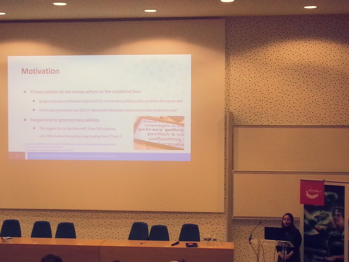 <a href="/Najme_M/">Najmeh M</a> Presenting KnIGHT: Mapping Privacy Policies to GDPR at <a href="/EKAW2018/">EKAW</a> <a href="/SDA_Research/">SDA Research</a>