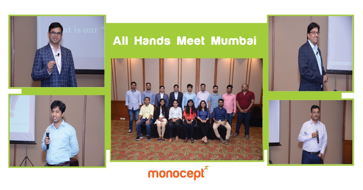 Monocept's tweet photo. #Monocept's leadership interacting with #Mumbai team. #Hyderabad you are next. #AllHandsMeet #SolvingX #Video365 https://t.co/qwKHk1dMwx