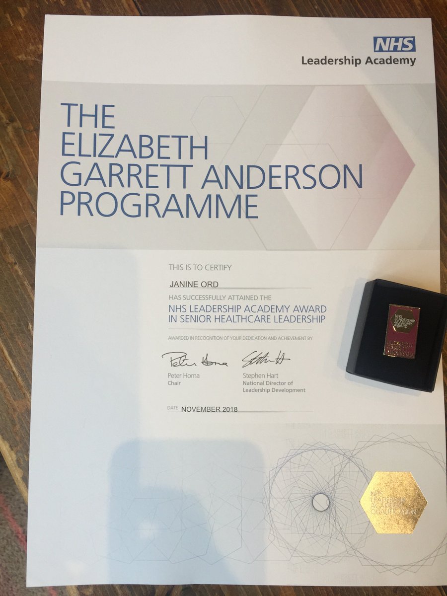 Janineord's tweet photo. Extremely proud to have received this award on my birthday.  The process has completely transformed my view of the world!  Now to walk the dog, mull it over and consider next steps.  Thank you @juliansbond @NHSLeadership #andersonprog https://t.co/yKMwBjctbw