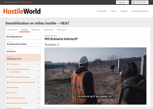 Resilience_Acad's tweet photo. HostileWorld's #HEAT course is now available in #French! https://t.co/s4Zh74uaKA https://t.co/wsGppQs8E3