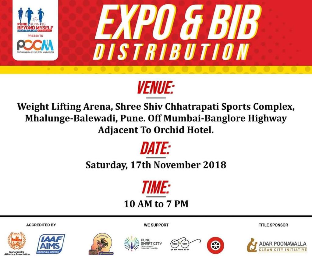 PuneRunning's tweet image. #PRBM-#PCCM 2018 Expo and #BibDistribution