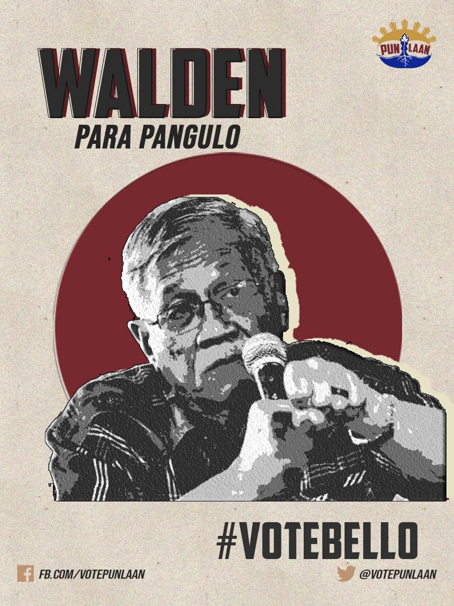 VotePunlaan's tweet photo. CITIGOV A51 and A59 presents:
WALDEN BELLO para sa PAGKAPANGULO
Tagapagtaguyod ng karapatang pantao, tagasalba ng masa mula sa mga trapo — ‘yan si Walden Bello.
#PunlaNgKalayaan
#VoteBello
Disclaimer: This is used ONLY for school purposes. https://t.co/d645nXZFiT