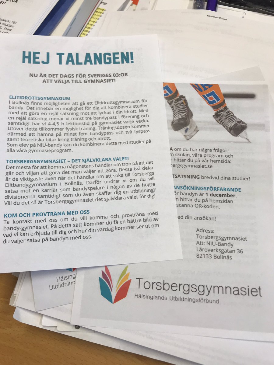 TIGBandy's tweet photo. Har du TALANG? Då är viktig meddelande på väg till dig! #förädla #svbandy #torsbergsgymnasiet #hufb https://t.co/U7TgtqRRg8