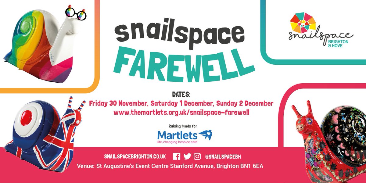 shaunbythesea's tweet photo. 🐌 It's time to escar-go. 😥 Our Snails will be heading off the streets tomorrow.

Thank you to everyone who visited our Snails over the last two months. We hope you've enjoyed the chance to slow down and #BeMoreSnail. 

See you at our farewell? https://t.co/xRE8mpV1ba https://t.co/sG24zrU71s