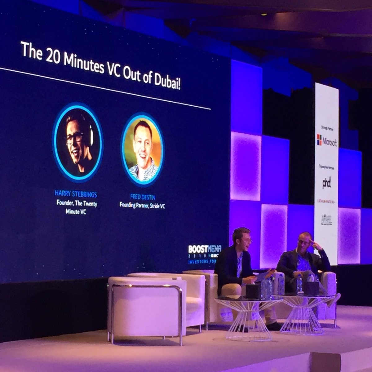 SoniaWey's tweet photo. Live from Dubai! The Twenty Minute VC with @HarryStebbings &amp; @fdestin #BOOSTMENA https://t.co/3PBc5P8fZw