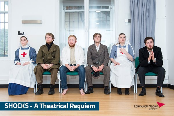EdinburghNapier's tweet image. 🎭📢 SHOCKS - A Theatrical Requiem that features the voices of war poet Wilfred Owen and the pioneering doctor W.H.R Rivers will show twice on Sunday 18 November in Craiglockhart Chapel to commemorate #ArmisticeDay100.

Tickets still available 👉 bit.ly/EdNapShocks
