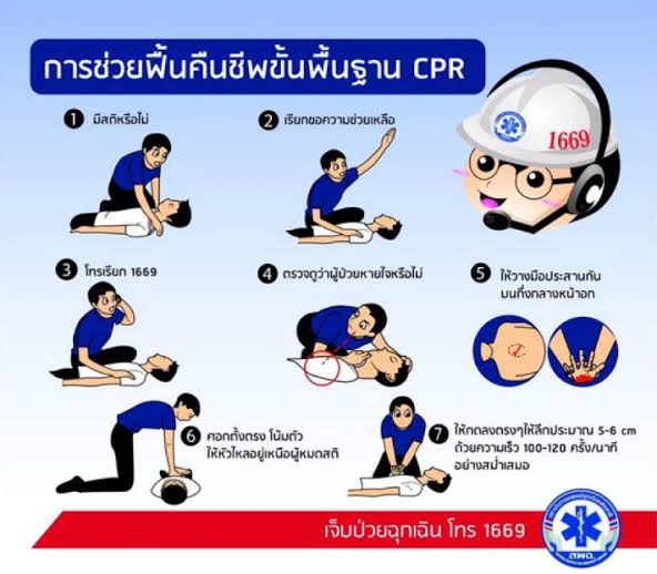 oulepaca's tweet photo. อันนี้สาระ
เวลาเจอคนหมดสติไม่รู้สึกตัว ให้ทำตามนี้นะคะ
1 ขอความช่วยเหลือ จะตะโกนหรือโทร. 1669 ก็ได้ค่ะ
2 ย้ายผู้ป่วยถ้าบริเวณนั้นไม่ปลอดภัย
3 ตามสเตปในรูปได้เลยค่ะ
(ในนี้ไม่มีการช่วยหายใจ แต่ถ้าเราอยากช่วยเป่าปากก็ได้ กด 30 ครั้งสลับเป่า 2 ครั้ง) https://t.co/Rit6nhernK