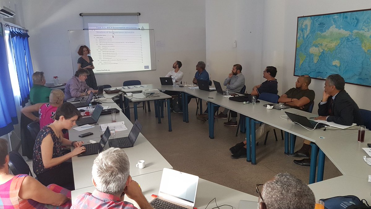 FarFisH2020's tweet image. Ingrid Kvalvik @nofima leading work on #valuechainanalysis in #SFPA fisheries @FarFisH2020 workshop/meeting in Cabo Verde #INDP @MatisIceland @JonasVidarsson @UiTromso @OlavurG @Michaela_Aschan @MikkelsenNina @FundacionCETMAR