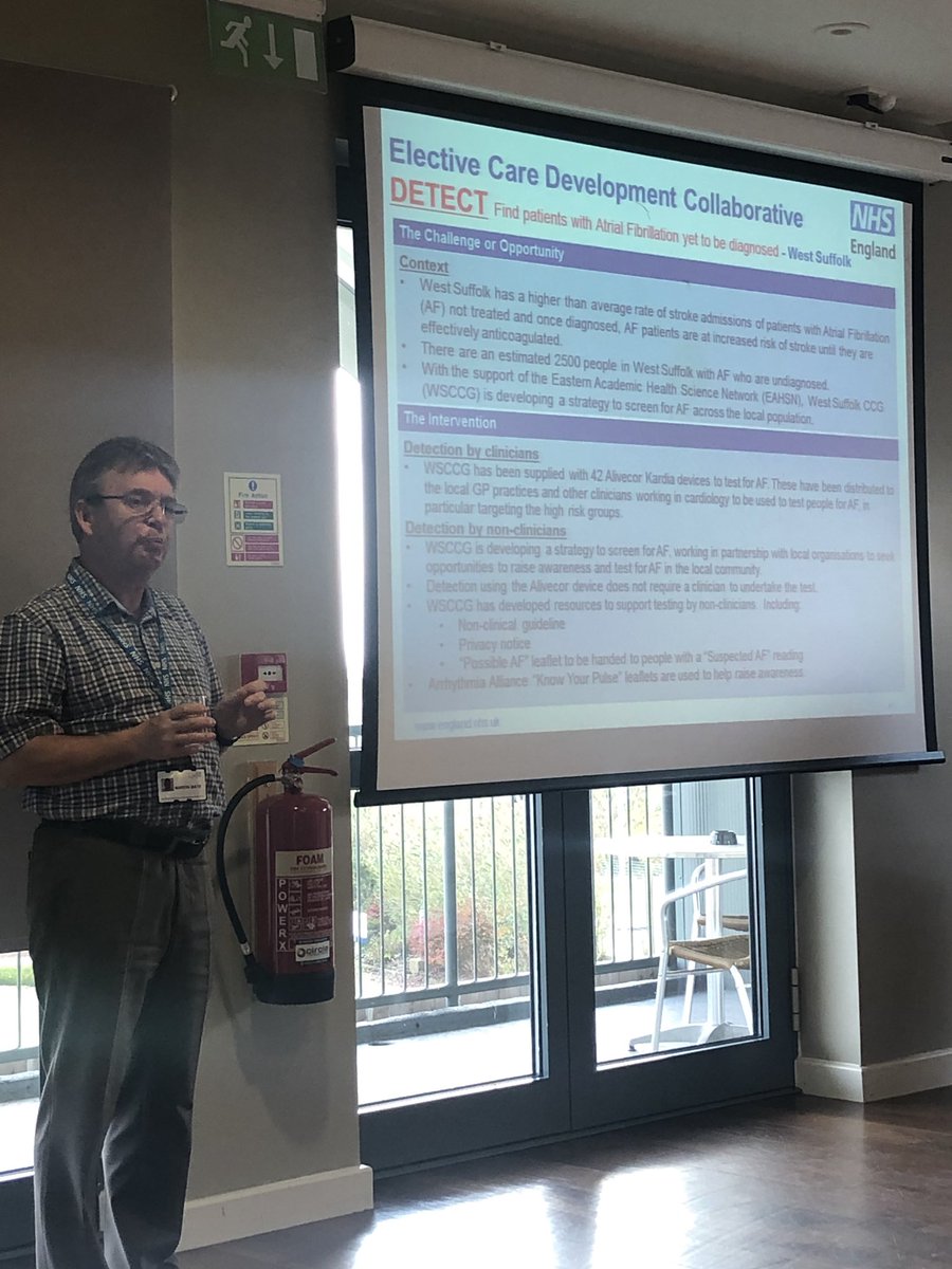 SarahSeaholme's tweet photo. Sharing the learning from Wave 3 Elective Care Development Collaborative. Martin Bate from West Suffolk CCG sharing team successes in Cardiology @NHSElectiveCare #100days #Cardiology https://t.co/2ORkXpIIEV