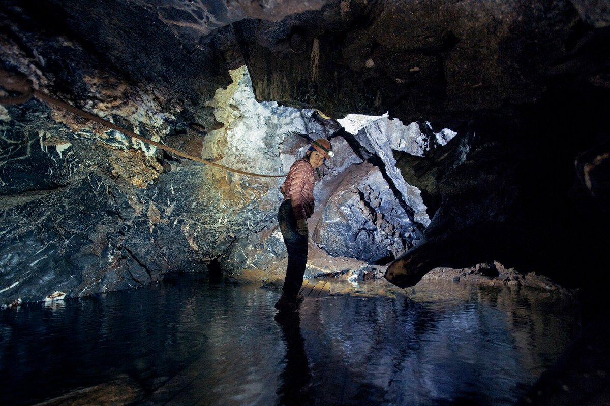 thymann's tweet image. Exploring caves with the purpose of finding bacteria to use for new antibiotics. I went with scientist  Ann into a cave in Canada. @BBCNews just aired a short program bbc.co.uk/programmes/p06…
