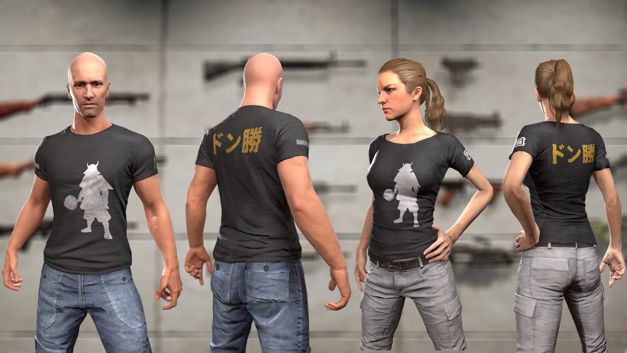 טוויטר 公式 Pubg Dmm בטוויטר Pjsドン勝tシャツが ダサい というご意見を頂いたのですが 元々ゲーム 内のスキンアイテムとして実装する際に 海外プレイヤーにもウケるようにあえてサムライと日本語でのドン勝をデザインに入れたという裏話でした