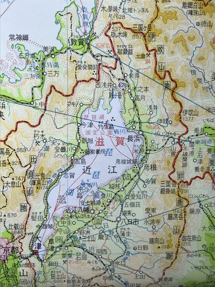 Twitter पर アルベース 昭和39年発行の帝国の中学校社会科地図帳から 近畿地方 淡路島の鉄道予定線 五新線 江若鉄道 北陸本線旧線など 50年以上前の鉄道路線がたくさんある