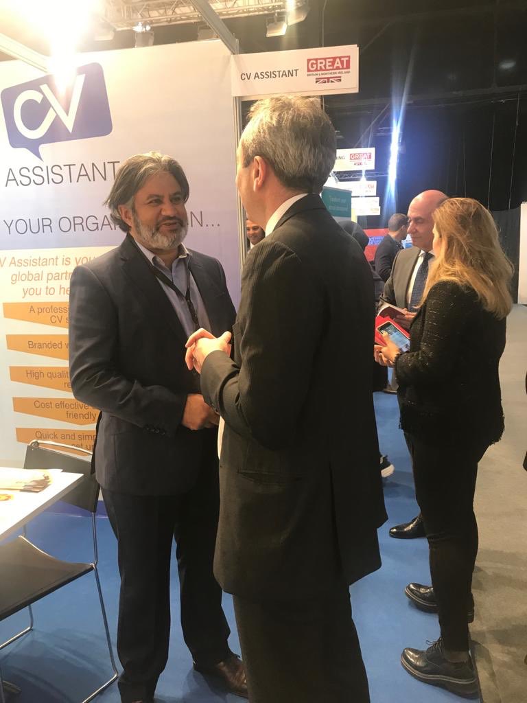 onlineCVhelp's tweet photo. Thanks to @crampling British Ambassador to Lebanon, who took the time to visit the CV Assistant stand at #Edex2018 on the UK Pavilion @ukinlebanon #EducationisGreat https://t.co/DcsDxQBDan
